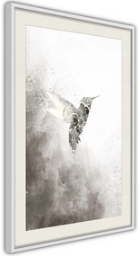 Αφίσα - Hummingbird in Shades of Grey - 30x45 - Μαύρο - Με πασπαρτού