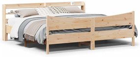 vidaXL Πλαίσιο Κρεβατιού με Κεφαλάρι 180x200 εκ. από Μασίφ Ξύλο Πεύκου