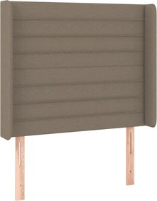 vidaXL Κρεβάτι Boxspring με Στρώμα &amp; LED Taupe 100x200 εκ. Υφασμάτινο