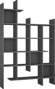 Βιβλιοθήκη Manco Megapap χρώμα ανθρακί 122x25,5x188εκ.