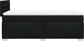 vidaXL Κρεβάτι Boxspring με Στρώμα Μαύρο 90x190 εκ.Υφασμάτινο