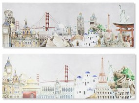 Καμβάς DKD Home Decor Καμβάς Ξύλο MDF 90 x 2 x 30 cm