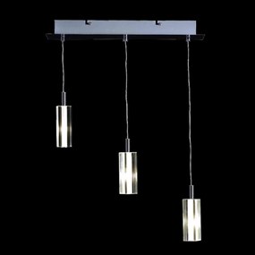 Φωτιστικό Οροφής Crystal P6005CH3 Clear Metal, Glass