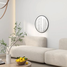 HOMCOM Καθρέφτης τοίχου, μοντέρνο σχέδιο, Φ61 cm, Μαύρο