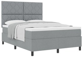 vidaXL Κρεβάτι Box Spring με Στρώμα Φως Γκρι 160x200 εκ. Ύφασμα