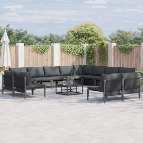 vidaXL Σετ Καναπέ Κήπου 12 pcs Ανθρακί Ατσάλι
