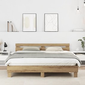 vidaXL Σκελετός Κρεβατιού με κεφαλάρι Artisan Oak 180 x 200 cm