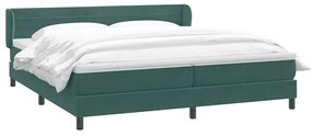 BOX SPRING ΚΡΕΒΑΤΙ ΜΕ ΣΤΡΩΜΑΤΑ ΣΚΟΥΡΟ ΠΡΑΣΙΝΟ ΒΕΛΟΥΔΙΝΟ 3317622