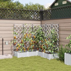 vidaXL Γλάστρες Κήπου 1 τεμ Καφασωτό Λευκό 120 x 120 x 126 cm Πλαστικό