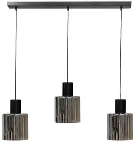 Φωτιστικό Οροφής - Ράγα Mirror-C 02-0421 3/Ε27 Φ15x80x100cm Fume-Black Heronia Metal, Glass