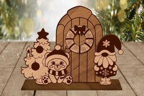 Σετ των 3 Intra απο ξύλο plywood 3mm-4mm πάχος Χριστουγεννιάτικο διακοσμητικό στολίδι, Δίασταση 2x2 cm INTRAFABR-85998697