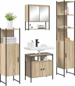 vidaXL Σετ Επίπλων Μπάνιου 4 pcs Δρύς Sonoma Επεξεργασμένο ξύλο