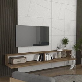 Έπιπλο τηλεόρασης επιτοίχιο Espanse Megapap χρώμα καρυδί 241,8x31,7x30εκ.