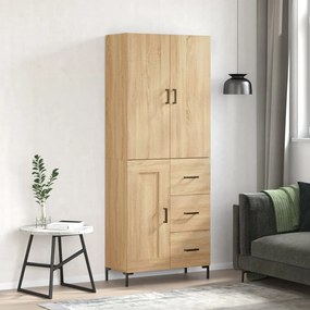 vidaXL Ντουλάπι Sonoma δρυς 69,5 x 34 x 180 εκ. από Επεξεργασμένο Ξύλο