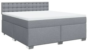 ΚΡΕΒΑΤΙ BOXSPRING ΜΕ ΣΤΡΩΜΑ ΑΝΟΙΧΤΟ ΓΚΡΙ 180X200 ΕΚ. ΥΦΑΣΜΑΤΙΝΟ 3285981