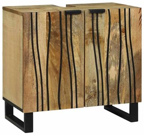 vidaXL Ντουλάπι Νεροχύτη 62 x 33 x 58 εκ. από Στερεό Ξύλο Μάνγκο και Τεχνητό Ξύλο