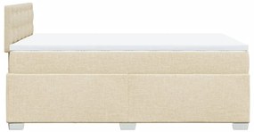 vidaXL Κρεβάτι Boxspring με Στρώμα Κρεμ 120x200 εκ. Υφασμάτινο