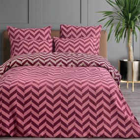 Φανελένια Παπλωματοθήκη King Size (Σετ 240x250) 2 Όψεων Makis Tselios Zic Zac Red
