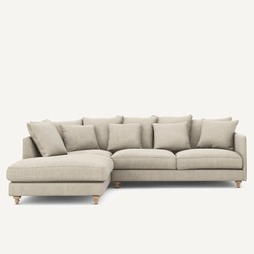 Γωνιακός καναπές-κρεβάτι από βαμβάκι και λινό, Lazare