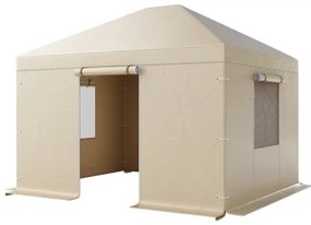 VEVOR Winter Gazebo Cover Fits 3.07 x 3.67 m Hardtop Gazebos, All-Weather Gazebo Cover with Sidewalls &amp; Windows, High-Density PE Material, Enclosed Storage Shelter Covers, Gazebos not Included