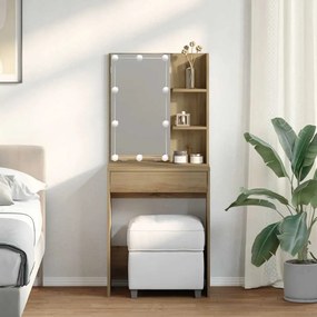 vidaXL Μπουντουάρ με LED Αρτισιανή Δρυς 60x40x140 εκ.