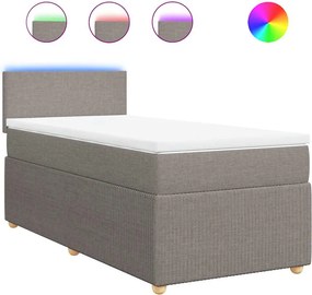 vidaXL Κρεβάτι Boxspring με Στρώμα Taupe 80x200 εκ. Υφασμάτινο