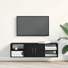 vidaXL Επιτοίχια Ράφα Μαύρη Δρυς 140x41x75 εκ. Επεξεργασμένο Ξύλο
