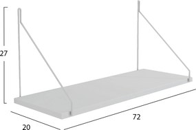 ΡΑΦΙ ΤΟΙΧΟΥ AGILAN ΜΕΛΑΜΙΝΗΣ HM9183.15 ΛΕΥΚΟ 72x20x27Y εκ.