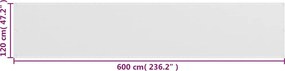 vidaXL Διαχωριστικό Βεράντας Λευκό 120 x 600 εκ. από HDPE