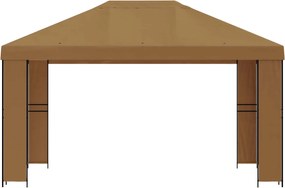 vidaXL Κιόσκι 4 x 3 μ Μπεζ Πολυεστέρας και Χάλυβας 190 gsm