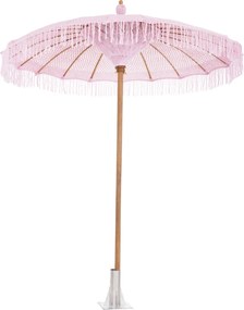 ΟΜΠΡΕΛΑ ΜΠΑΛΙΝΕΖΙΚΗ ΜΑΚΡΑΜΕ ΡΟΖ ΞΥΛO TEAK Φ200X260εκ. HM6035.04