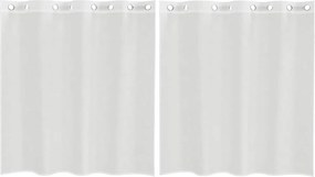 vidaXL Voile κουρτίνες με ροδέλες 2 τεμάχια Λευκό