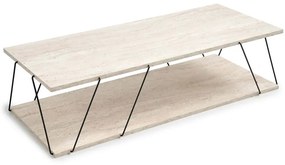 Τραπέζι Σαλονιού Labranda 854KLN4759 120x50x30cm Travertine Beige-Black