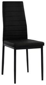 Καρέκλα Lady HM0037.12 (Σετ 4τμχ) 40x48x95cm Black Μέταλλο,Τεχνόδερμα