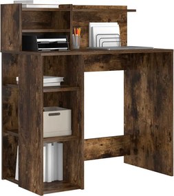 vidaXL Γραφείο Καπνιστό Δρύς 90 x 48 x 101,5 εκ. Επεξεργασμένο ξύλο