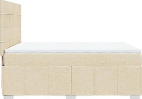 vidaXL Κρεβάτι Boxspring με Στρώμα Κρεμ 160x200 εκ. Υφασμάτινο