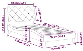 ΠΛΑΙΣΙΟ ΚΡΕΒΑΤΙΟΥ ΜΕ ΚΕΦΑΛΑΡΙ ΡΟΖ 90X200 ΕΚ. ΒΕΛΟΥΔΙΝΟ 3207904