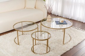 Coffee Table Set Aurum - 80, 60, 42 - Gold, Transparent Gold
Transparent
