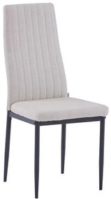 Καρέκλα 1001 42.5x44x96.5cm Beige Σετ 4τμχ Metal, Fabric
