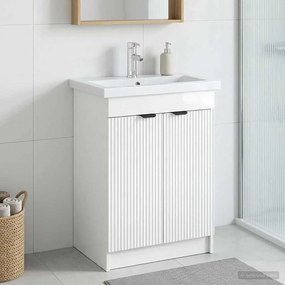 vidaXL Ντουλάπι κάτω από τον νιπτήρα Γυαλιστερό Λευκό