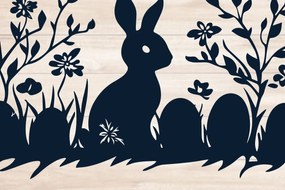 Σετ των 3 Intra απο ξύλο plywood 3mm-4mm πάχος - Cricut Wildflower Easter Bunny Cut F Δίασταση 4x4 cm INTRAFABR-116530927