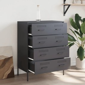 vidaXL Μπουφές Ανθρακί 68x39x89 εκ. από Ατσάλι