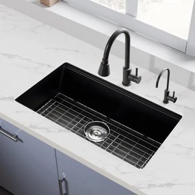VEVOR 76 cm Granite Kitchen Sink Undermount Single Bowl Drop-In Basin for RV Bar