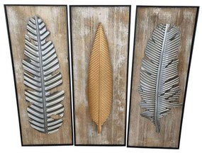 Διακοσμητικό Τοίχου (Σετ 3Τμχ) HC222009Τ3 27x51cm Multi Oriana Ferelli® Metal