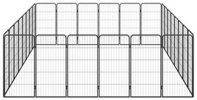 vidaXL Κλουβί Σκύλου 28 Πάνελ Μαύρο 50x100 εκ. Ατσάλι με Βαφή Πούδρας