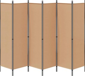 vidaXL Διαχωριστικό Δωματίου 6-Πάνελ Μπεζ 300 x 180 cm Ύφασμα