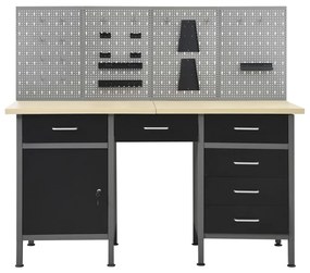 vidaXL Πάγκος Εργασίας με Τέσσερα Πάνελ Τοίχου