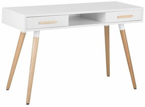 Τραπέζι γραφείου Berwyn 289, Με συρτάρια, 75x120x45cm, 29 kg, Άσπρο, Ξύλο: Δρυς | Epipla1.gr