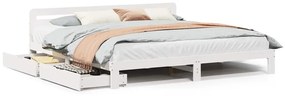 vidaXL Σκελετός Κρεβ. Χωρίς Στρώμα Λευκό 180x200 εκ Μασίφ Πεύκο