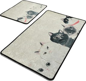 Bathmat Set (2 Pieces) Angry Cats Djt Multicolor